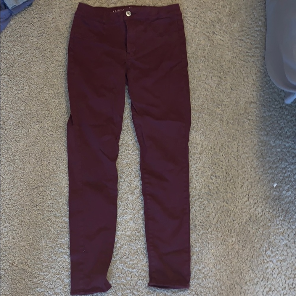 Red denim stretch jeans from AE
